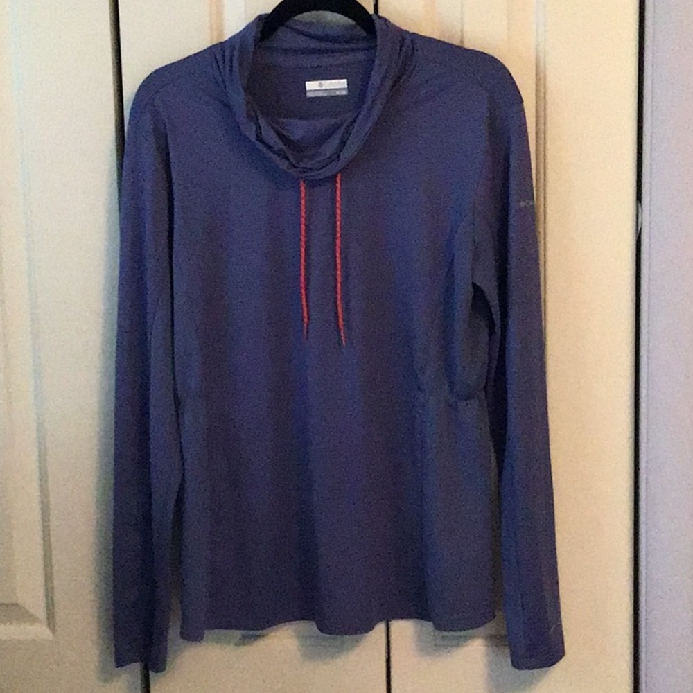 New Columbia Sz XL Funnel Neck Pullover with Drawstrings - Gathered Sides- Blue